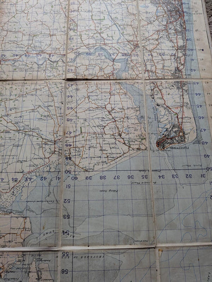 Vintage Fold-Out Lancashire Map on Canvas