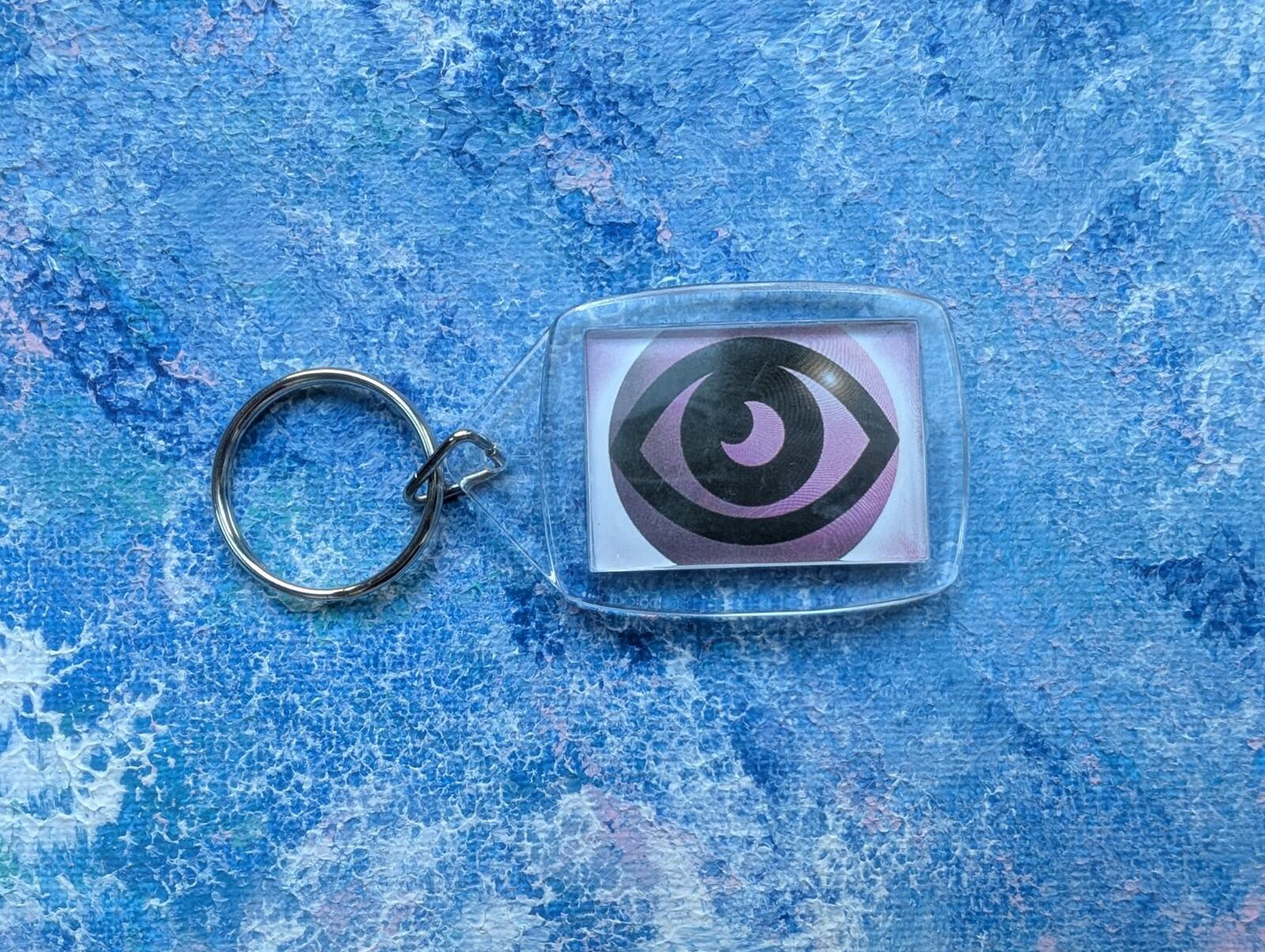 Hand-Crafted Gastly Keyring - Made From Recycled Pokemon Card