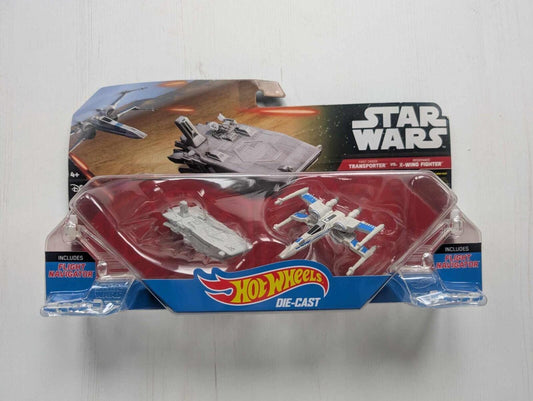 Star Wars Hot Wheels First Order Transporter vs Resistance X-Wing Fighter