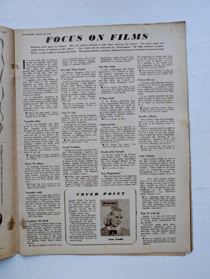 Picturegoer: The National Film Weekly February 18, 1950 - Ann Todd Cover