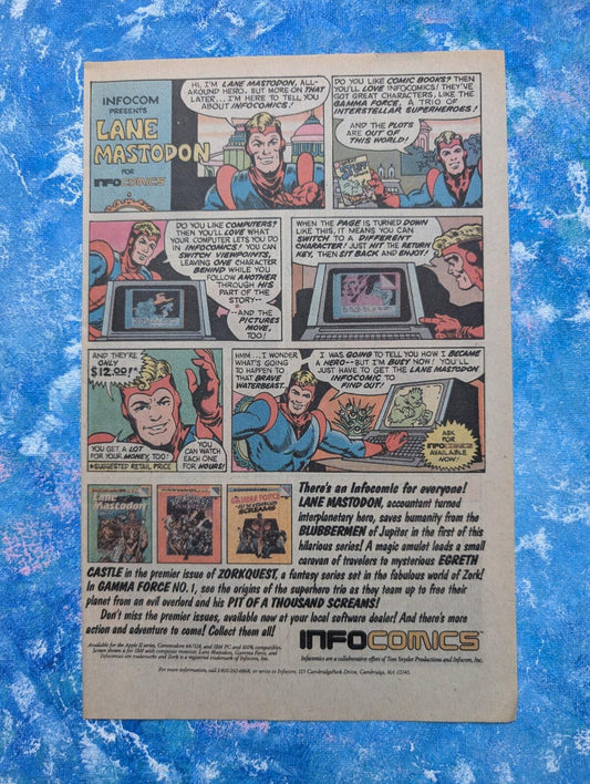 Infocom Inc Lane Mastodon Apple II/Commodore 64/IBM PC Advert - See Details