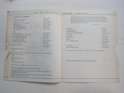 Juno and the Paycock Programme - Nottingham Theatre Club 1972-73