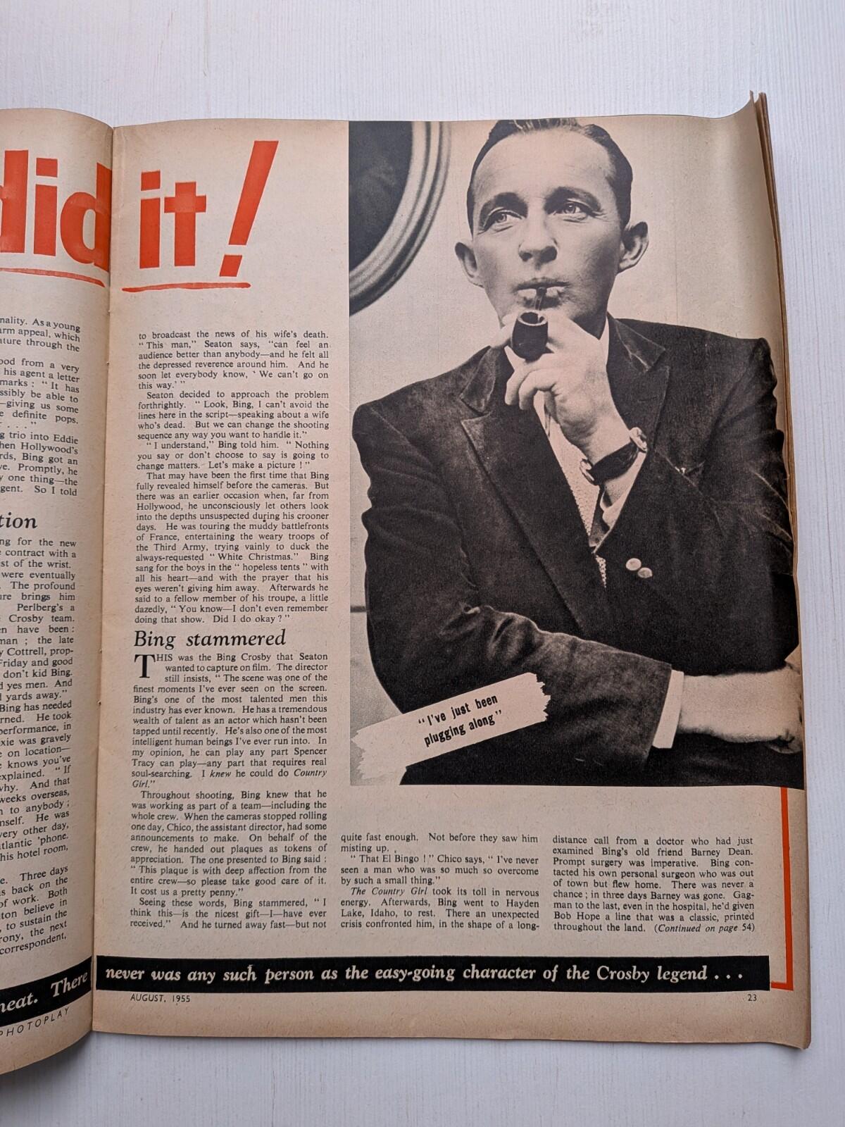 Photoplay August 1955 - Jill Adams Cover