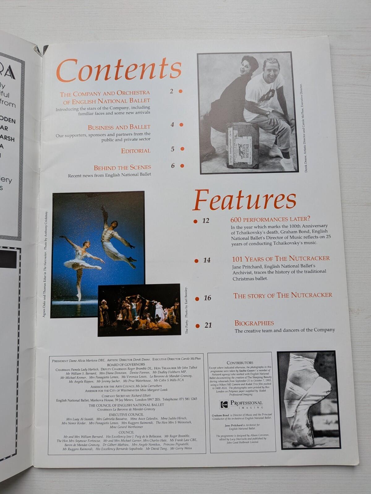 English National Ballet The Nutcracker Programme - Liverpool Empire Theatre 1994