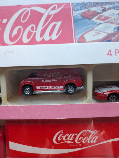 Vintage Coca-Cola Die-Cast 4-Piece Racing Set - 1979 - Hartoy