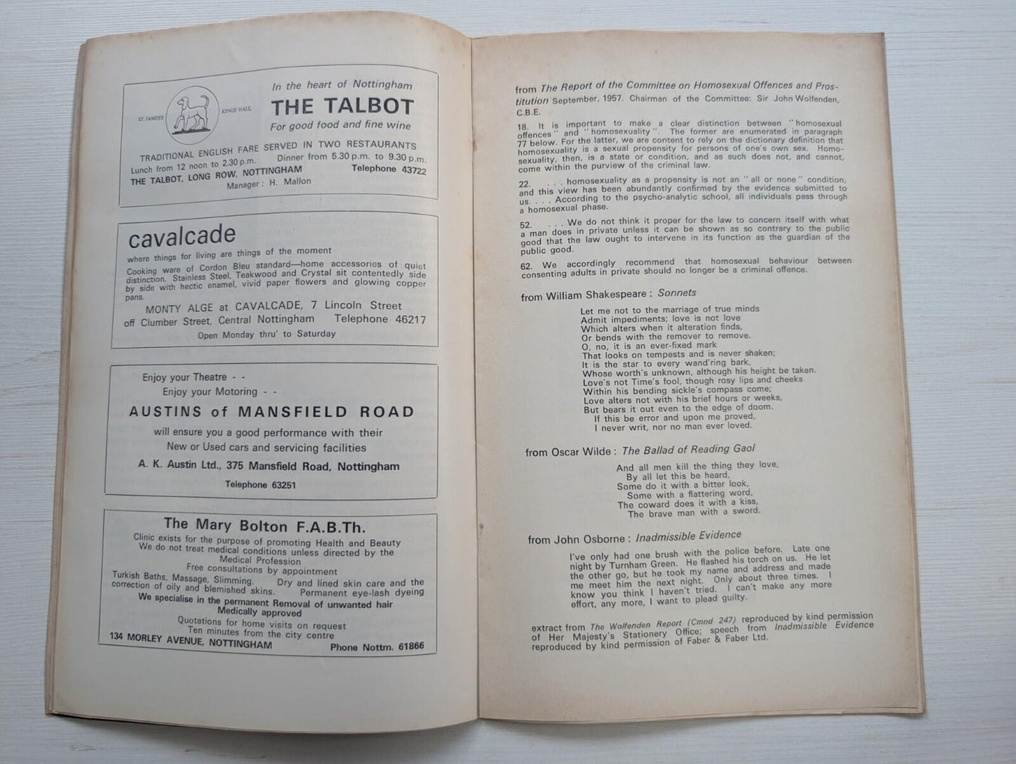 Staircase Theatre Programme - 1967 - Nottingham Playhouse