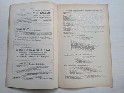 Staircase Theatre Programme - 1967 - Nottingham Playhouse