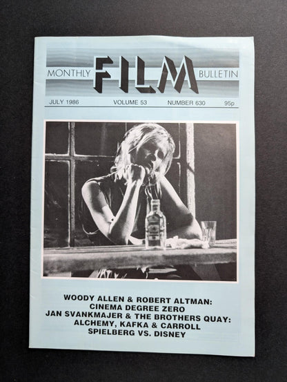 Monthly Film Bulletin Vol. 53 No. 630 July 1986 - Kim Basinger Cover