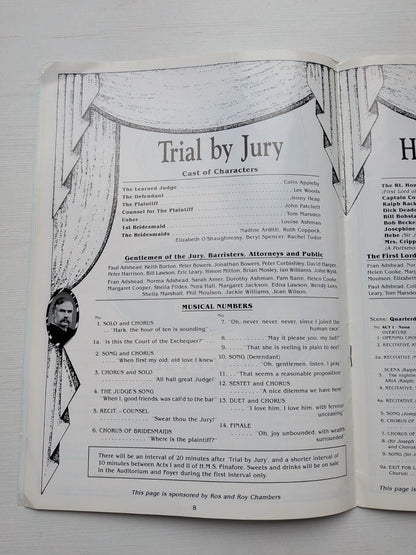 Trial by jury/HMS Pinafore Programme - South Manchester Operatic Society 1993