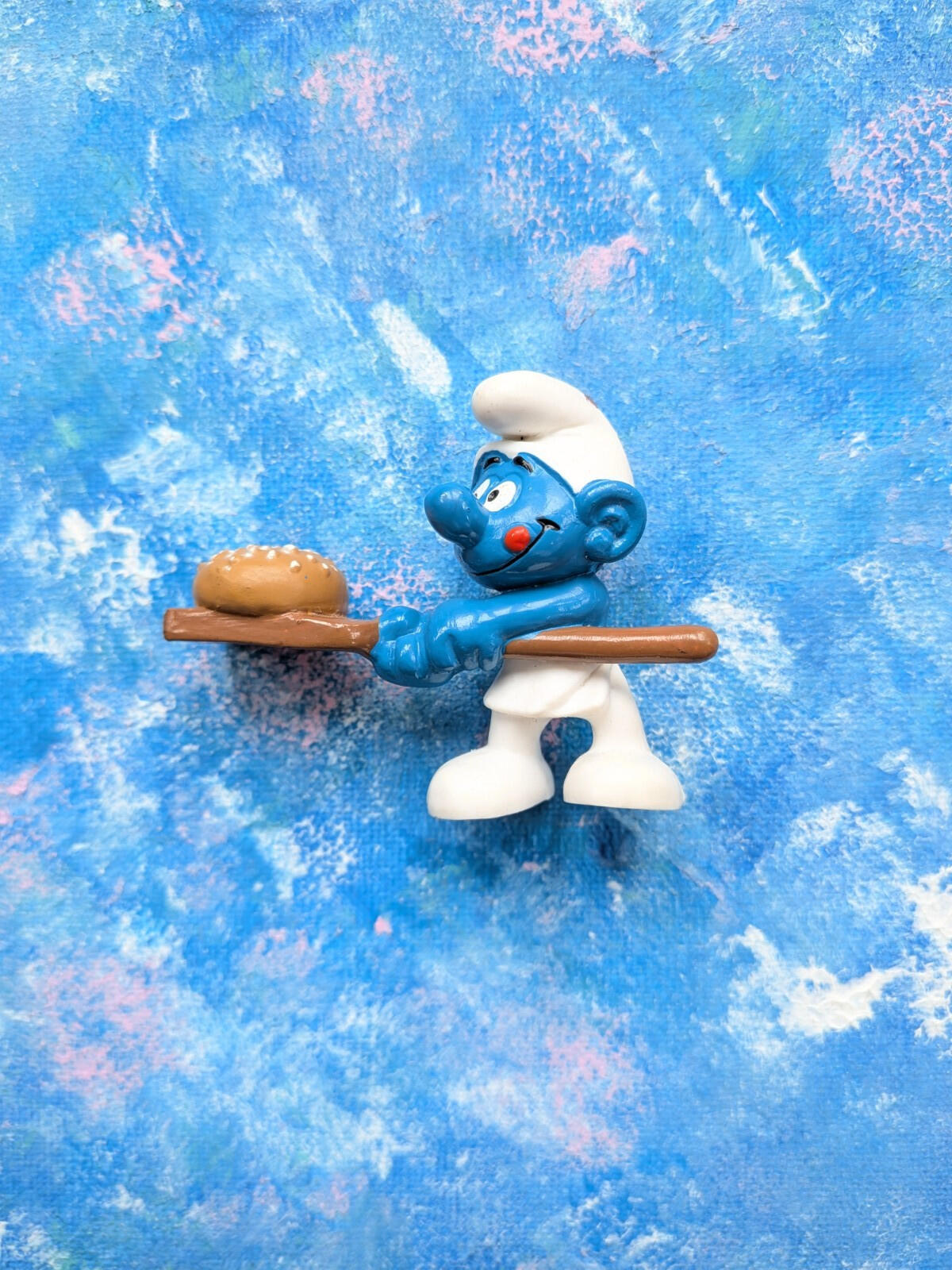 Rare European McDonalds Baker Smurf Figure - 1996 - Schleich/Peyo