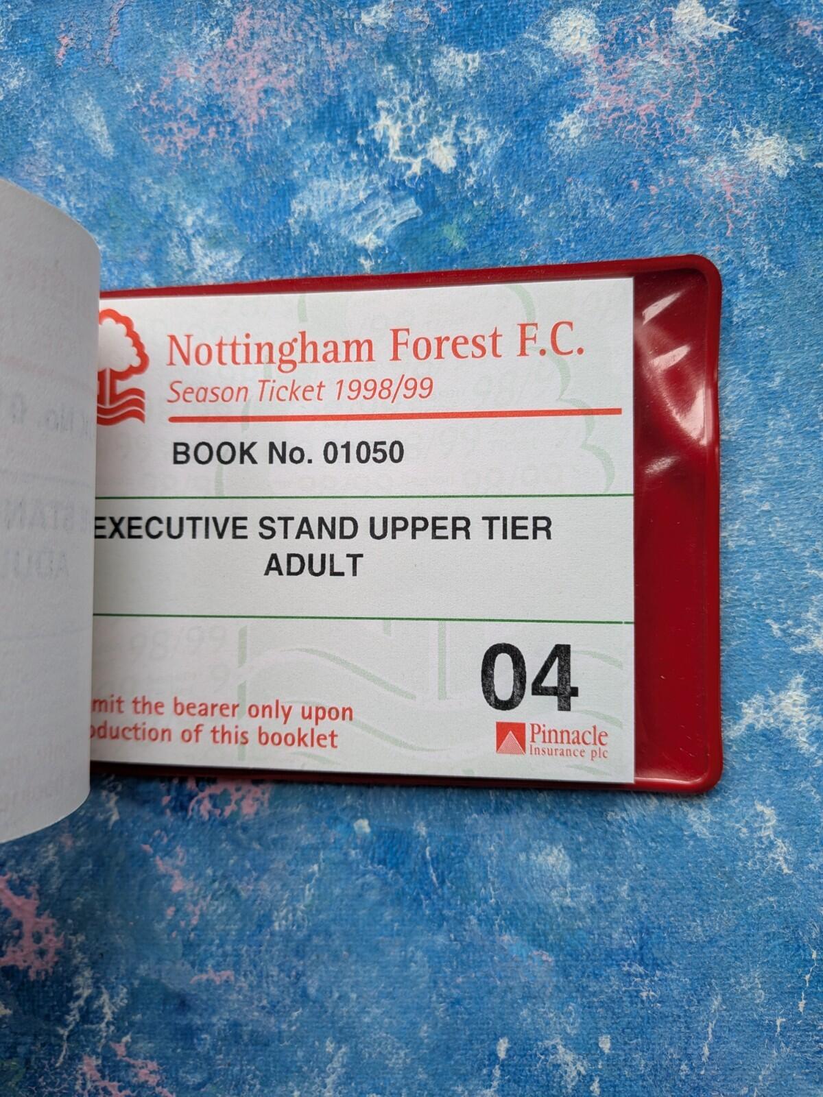 Nottingham Forest Football Club 1998/1999 Season Ticket and Ticket Book