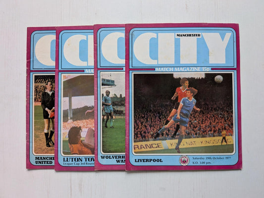 Manchester City 1977 Match Magazine x4 Bundle