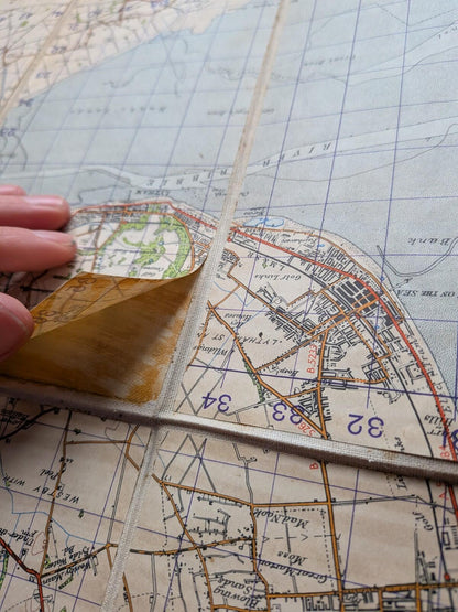 Vintage Fold-Out Lancashire Map on Canvas