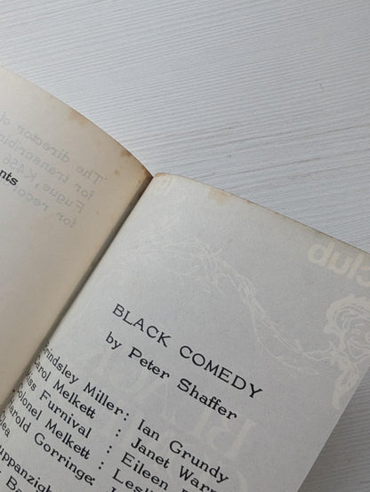 Miss Julia/Black Comedy - Nottingham Theatre Club Programme 1970