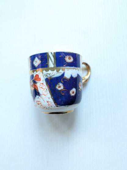 Vintage Blue/White/Gold Ceramic Tea Pot + x2 Teacups - Sandland