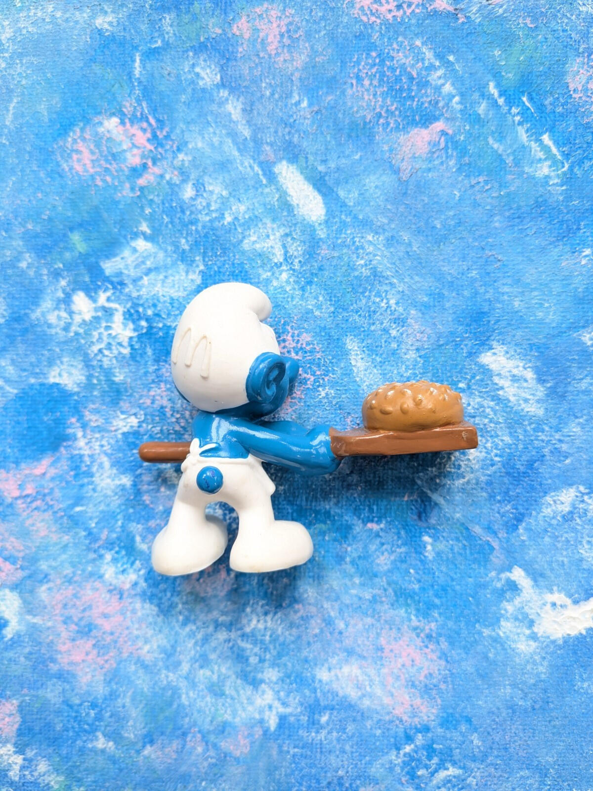 Rare European McDonalds Baker Smurf Figure - 1996 - Schleich/Peyo