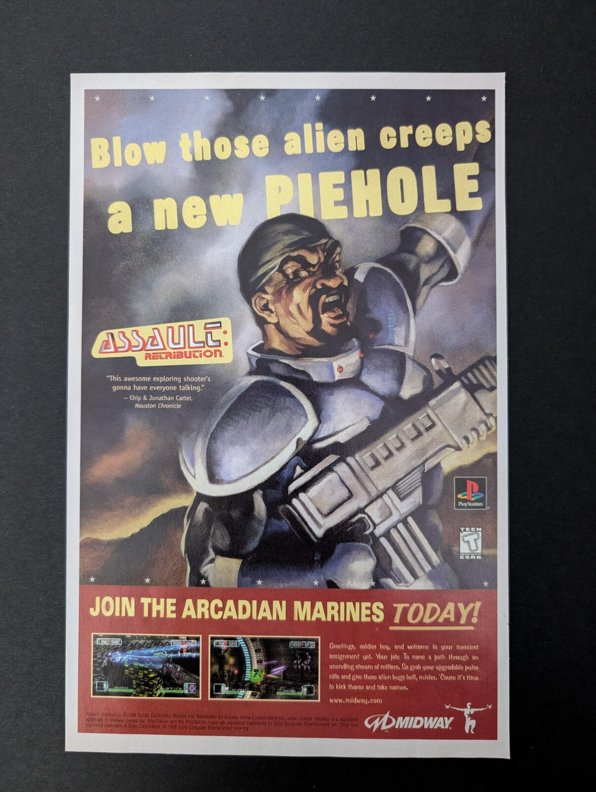 Assault Retribution Playstation Game 1998 Advertisement - See Details