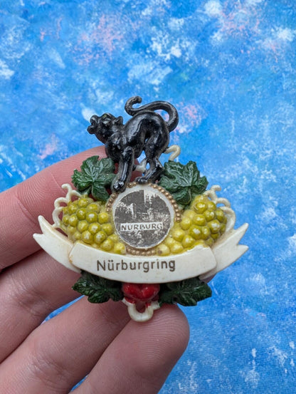 Vintage Nurburgring Germany Cat/Crest Pin Badge/Brooch