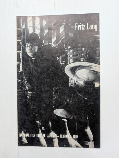 Fritz Lang Programme - National Film Theatre January-February 1962