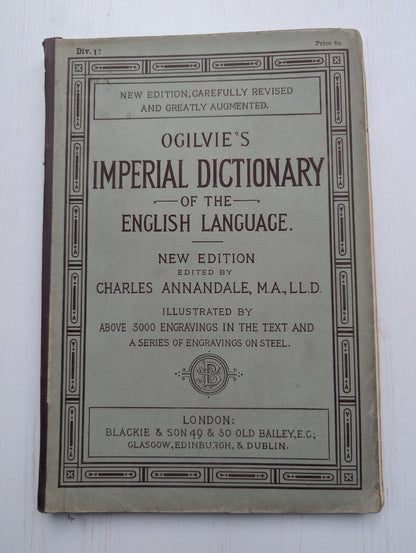 Ogilvie's Imperial Dictionary of The English Language Div. 17 - 1880's Approx