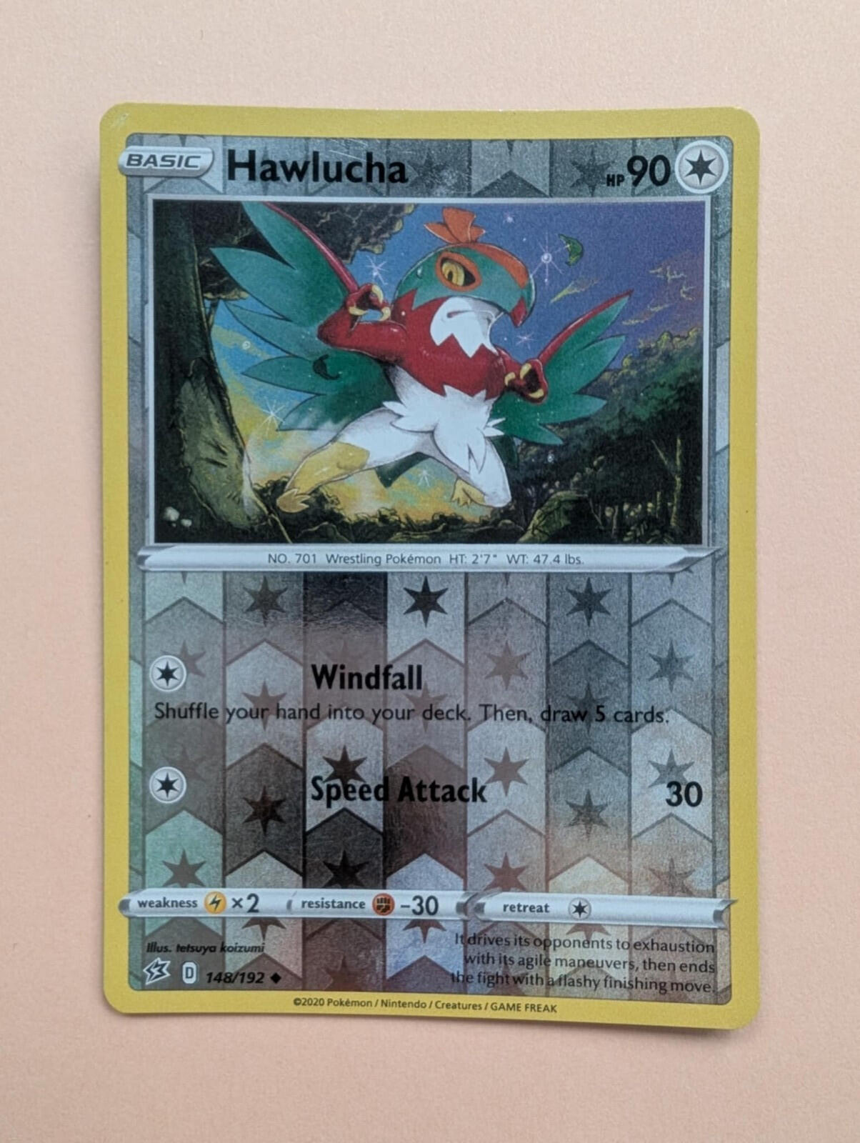 Hawlucha 148/192 Reverse Holo - 2020 - Rebel Clash