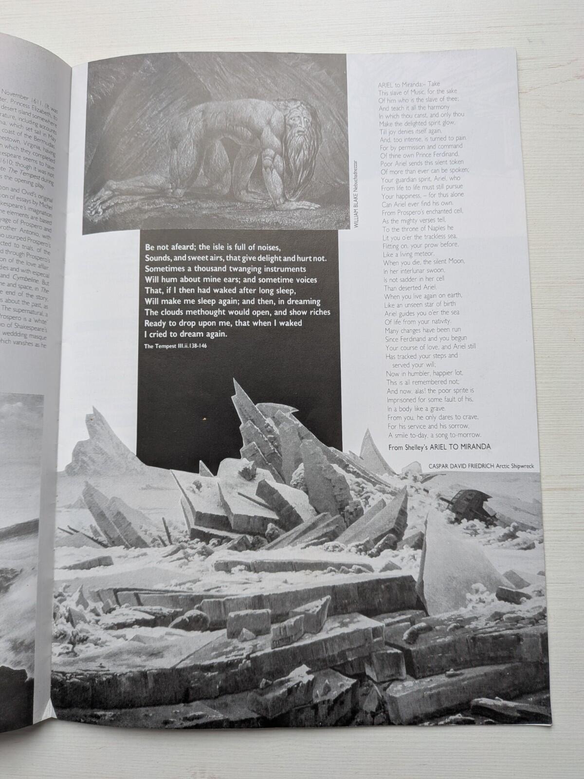 Shakespeare's The Tempest Programme - Royal Exchange Theatre Company 1986