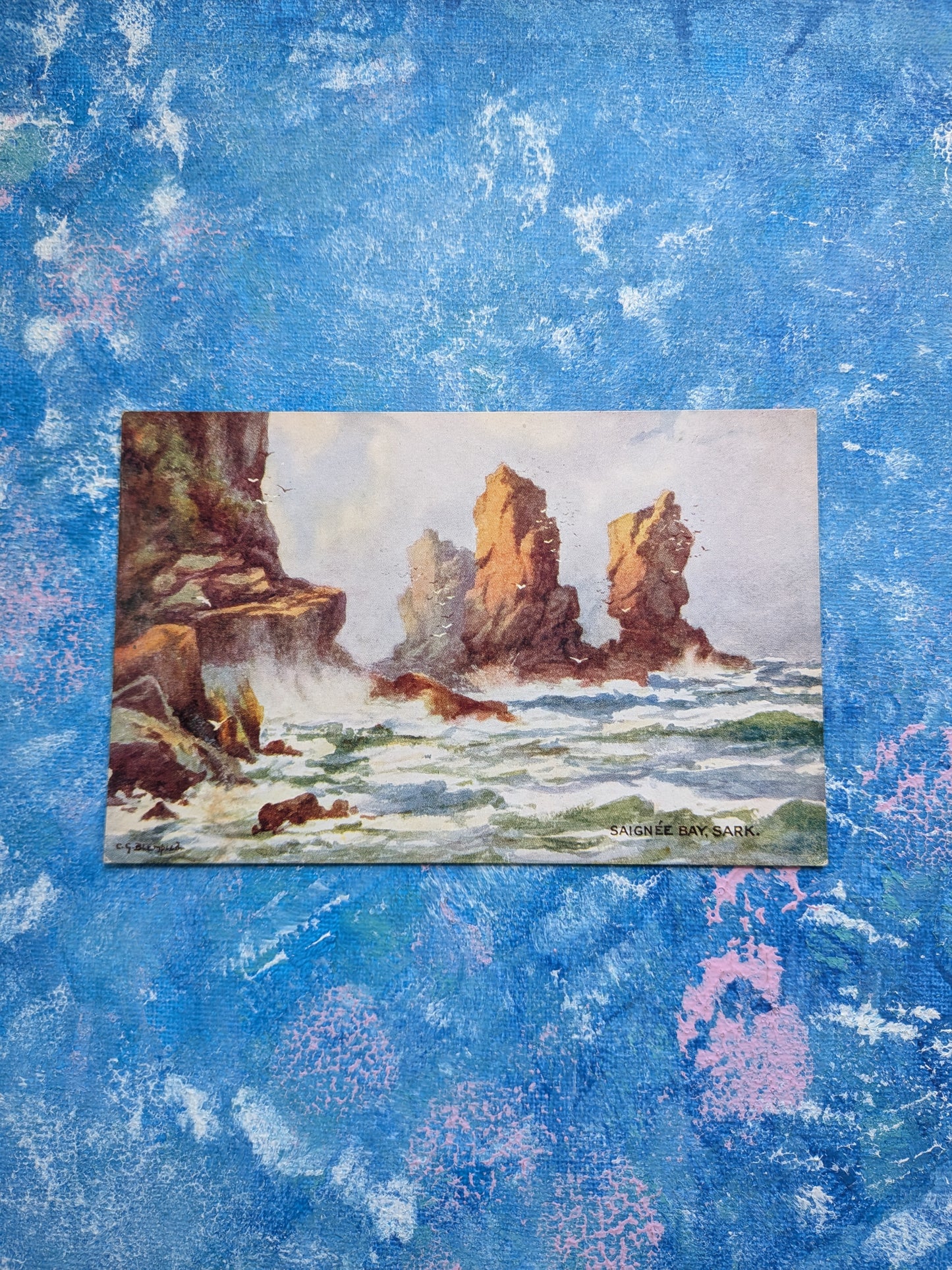 Vintage Channel Islands Postcard - Saignee Bay, Sark - J. Salmon Ltd