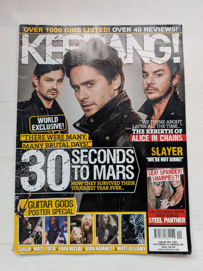 Kerrang! Magazine Issue No. 1281 October 3rd 2009 - 30 Seconds To Mars Cover