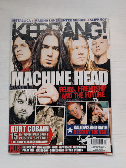 Kerrang! Magazine Issue No. 1255 April 4th 2009 - Machine Head Cover