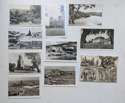 Vintage Black and White Postcards x10 Bundle #2