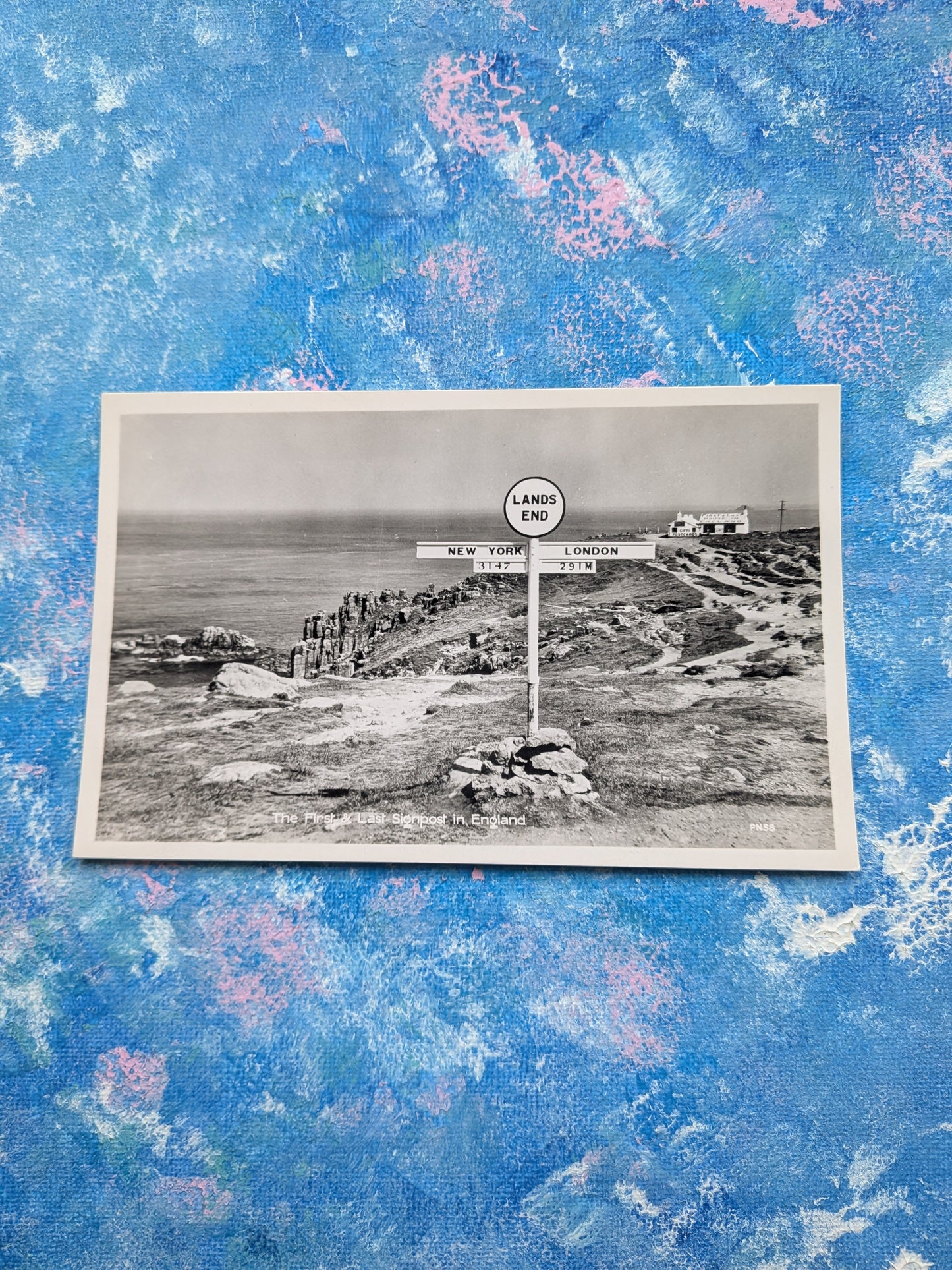 Vintage Lands End Postcard - "The First & Last Signpost in England" - Photo Precision Real Photo
