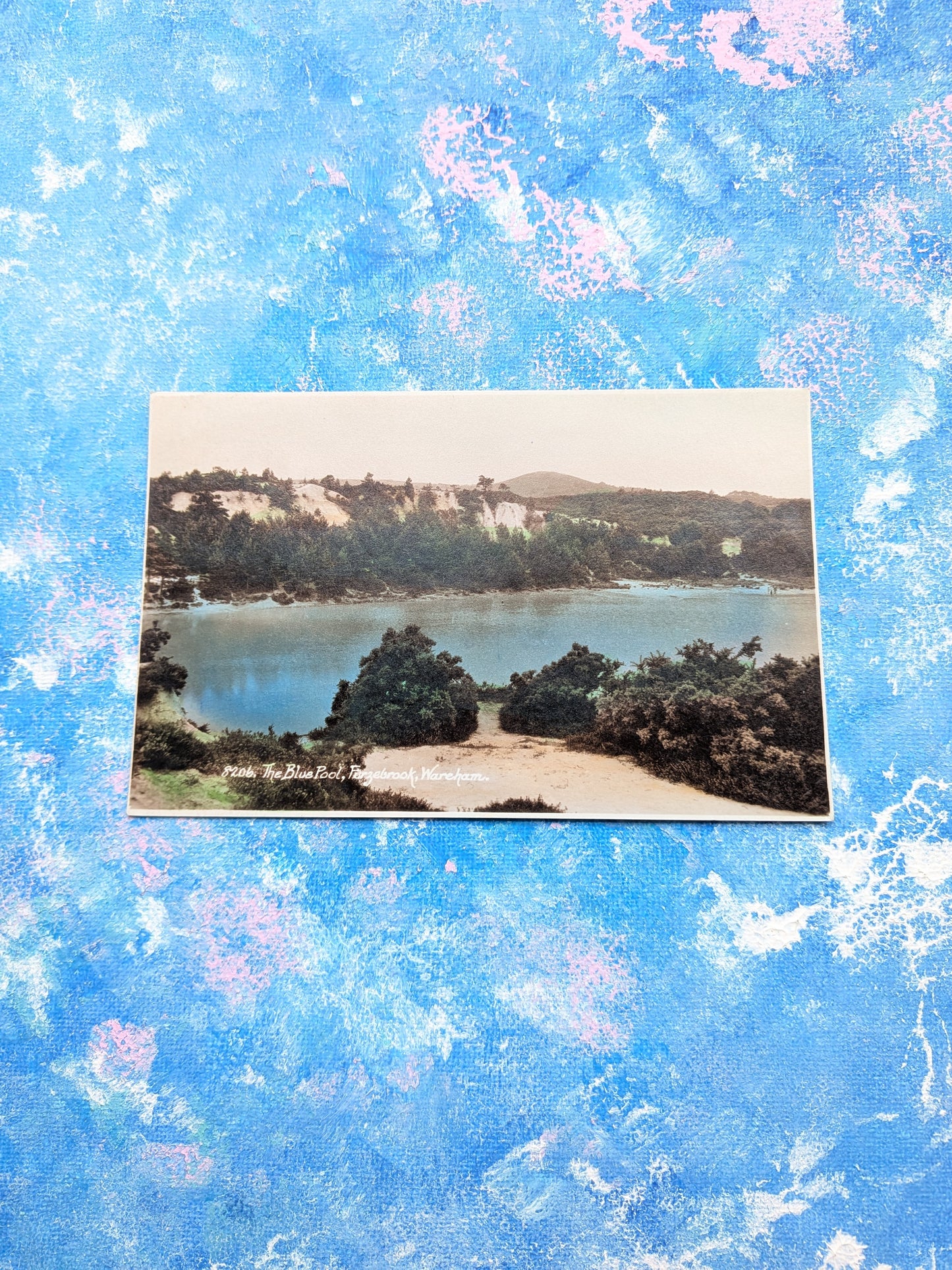 Vintage Wareham Postcard - 8206 The Blue Pool, Furzebrook - Sunshine Series