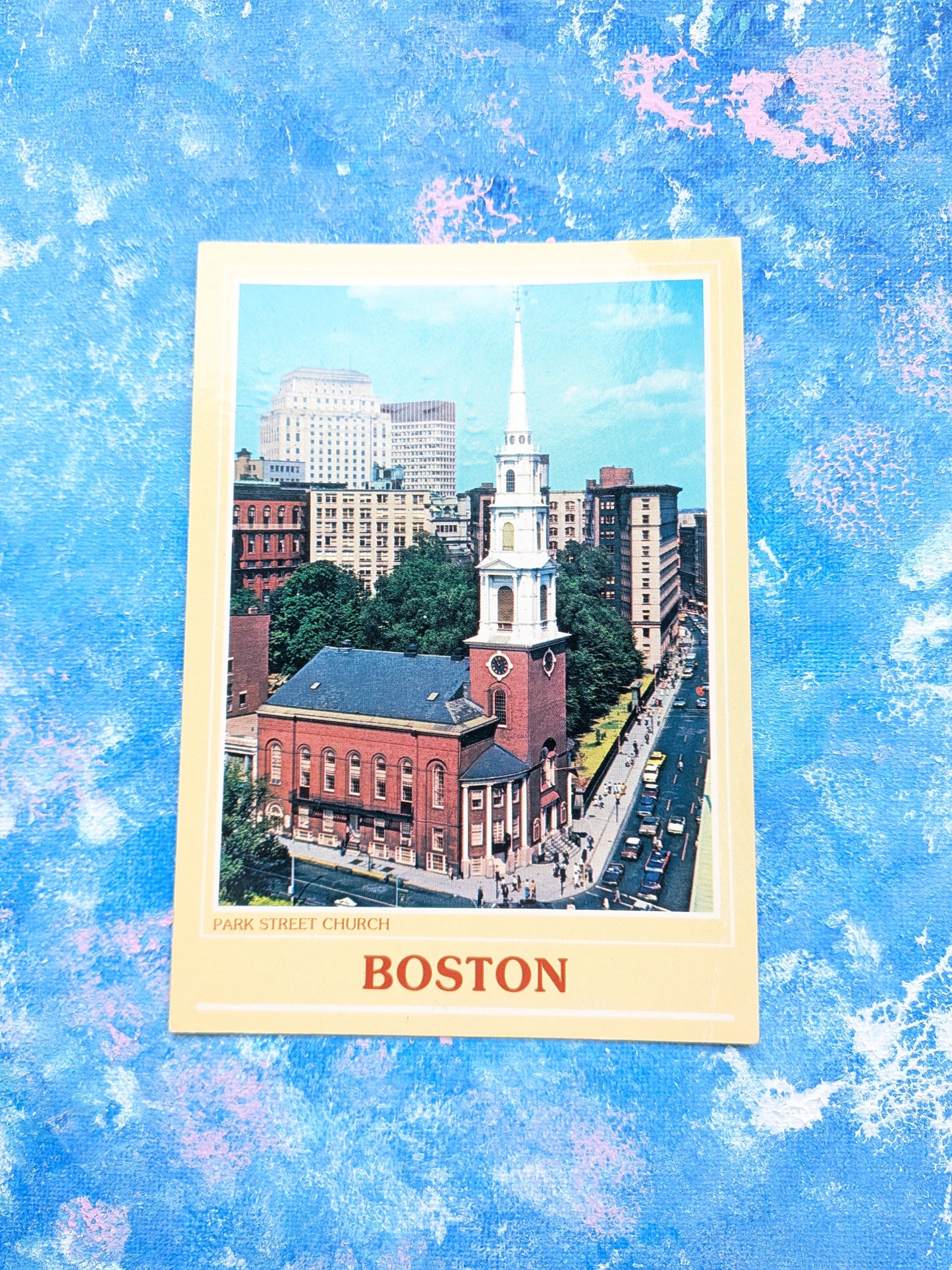 Vintage Boston, Massachusetts Postcard - Park Street Church - Cobblestone Cards
