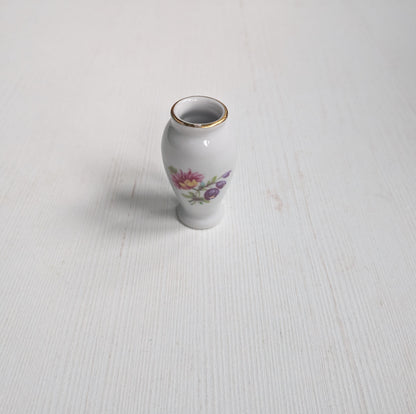 Vintage Miniature Floral Ceramic Vase - Unknown Manufacturer