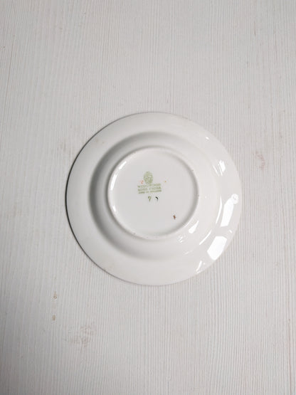 Vintage Wedgwood Devon Sprays Gold Edge Bone China Saucer - Made in England