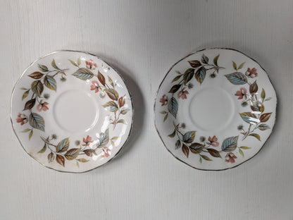 Vintage Royal Adderley Beechwood Pattern x2 Fine Bone China Saucers