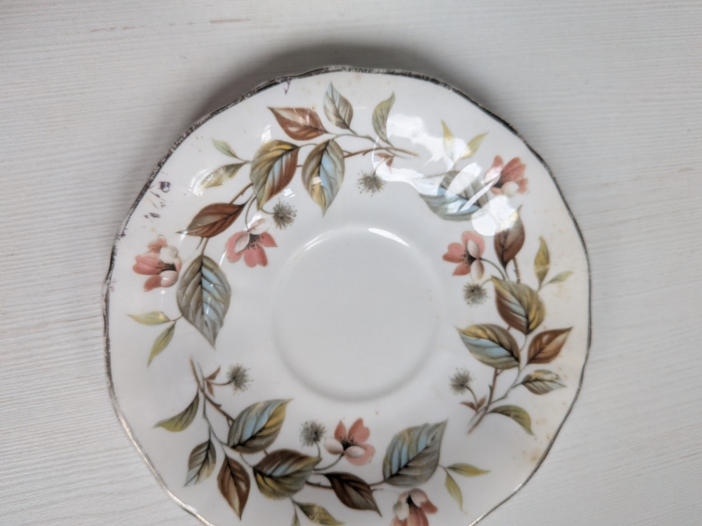 Vintage Royal Adderley Beechwood Pattern x2 Fine Bone China Saucers