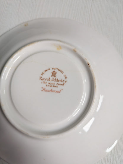Vintage Royal Adderley Beechwood Pattern x2 Fine Bone China Saucers