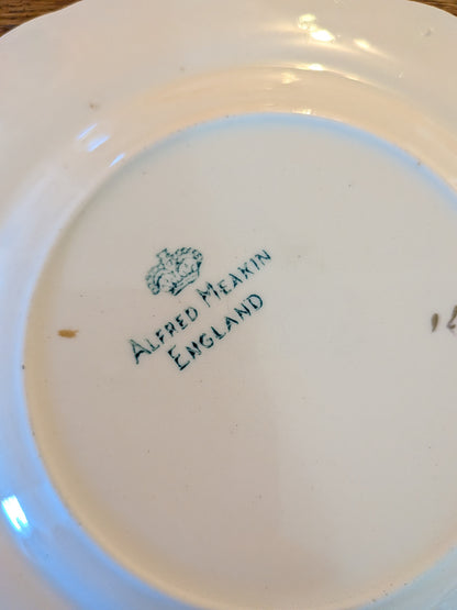 x6 Vintage Alfred Meakin Cream English Rose Saucers/Side Plates