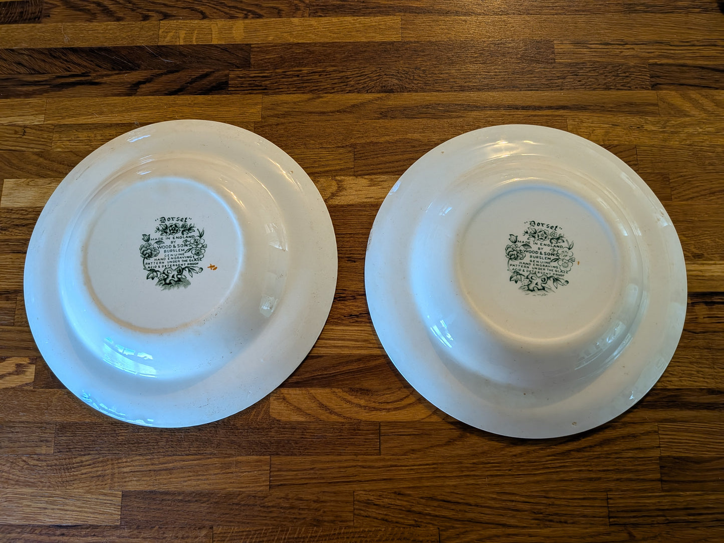 x2 Vintage Wood & Sons Dorset Pattern Plates - Made in England