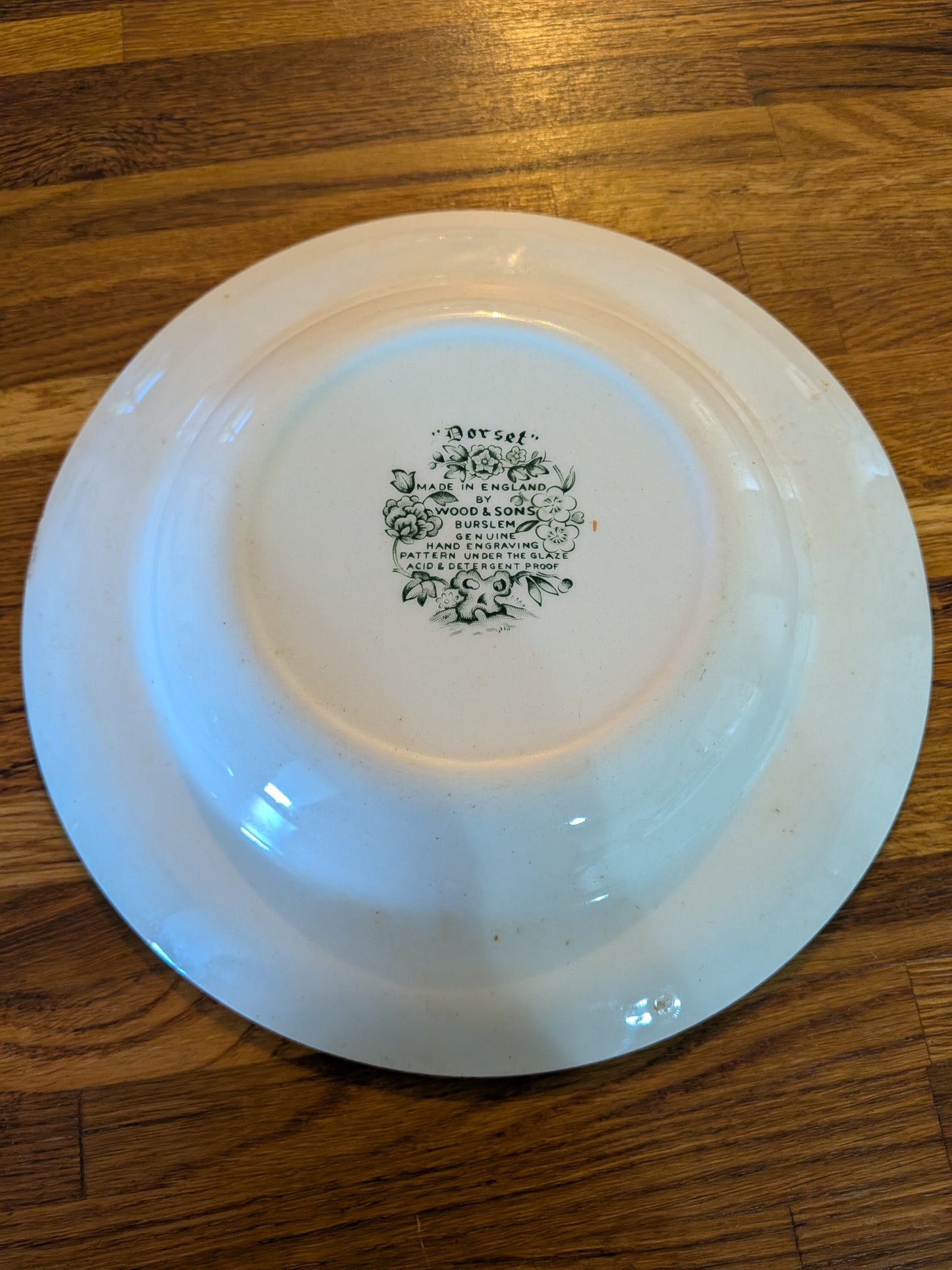 x2 Vintage Wood & Sons Dorset Pattern Plates - Made in England