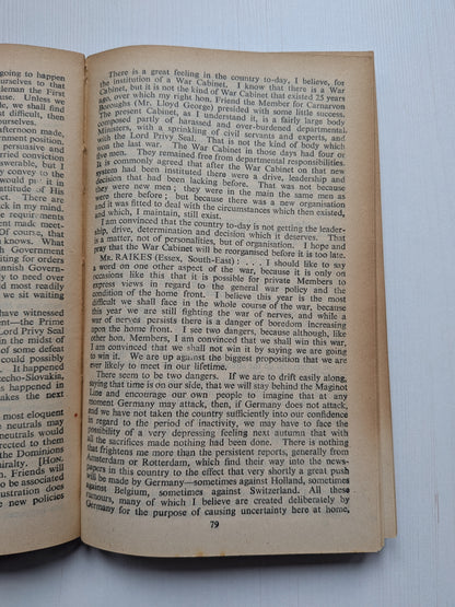 The Penguin Hansard Volume 1: From Chamberlain To Churchill - 1940