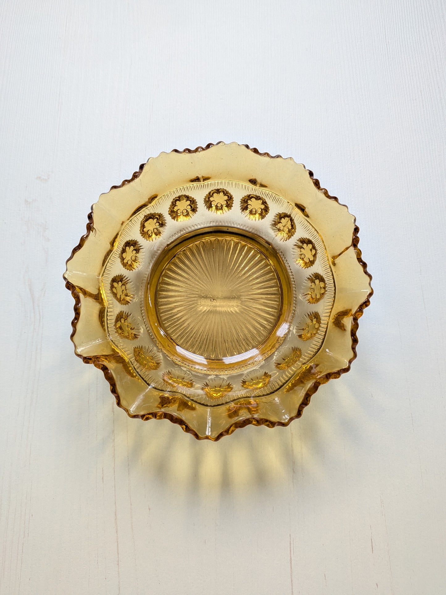 Antique Davidson Amber Coloured Glass Art Deco Small Bowl/Dish - 1920s Approx
