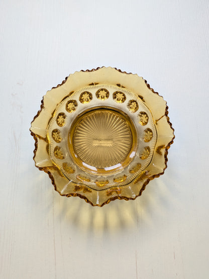 Antique Davidson Amber Coloured Glass Art Deco Small Bowl/Dish - 1920s Approx