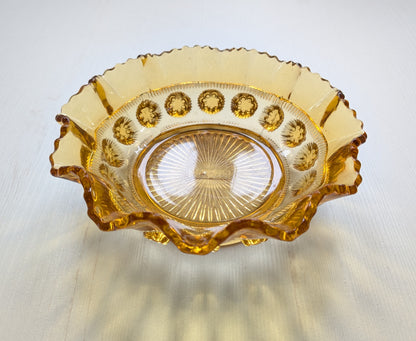 Antique Davidson Amber Coloured Glass Art Deco Small Bowl/Dish - 1920s Approx