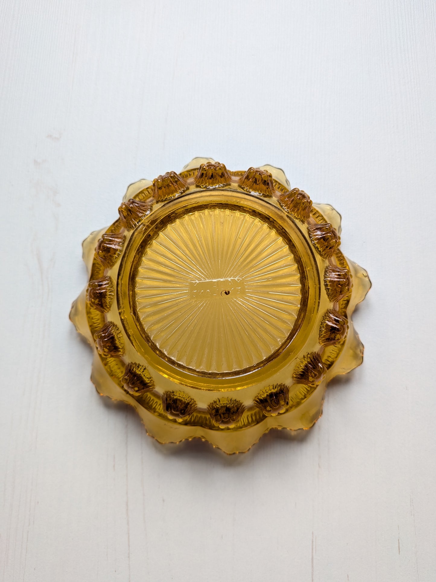 Antique Davidson Amber Coloured Glass Art Deco Small Bowl/Dish - 1920s Approx