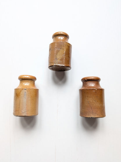 Antique Earthenware Small Pots - Set of 3 - 19th Century Approx