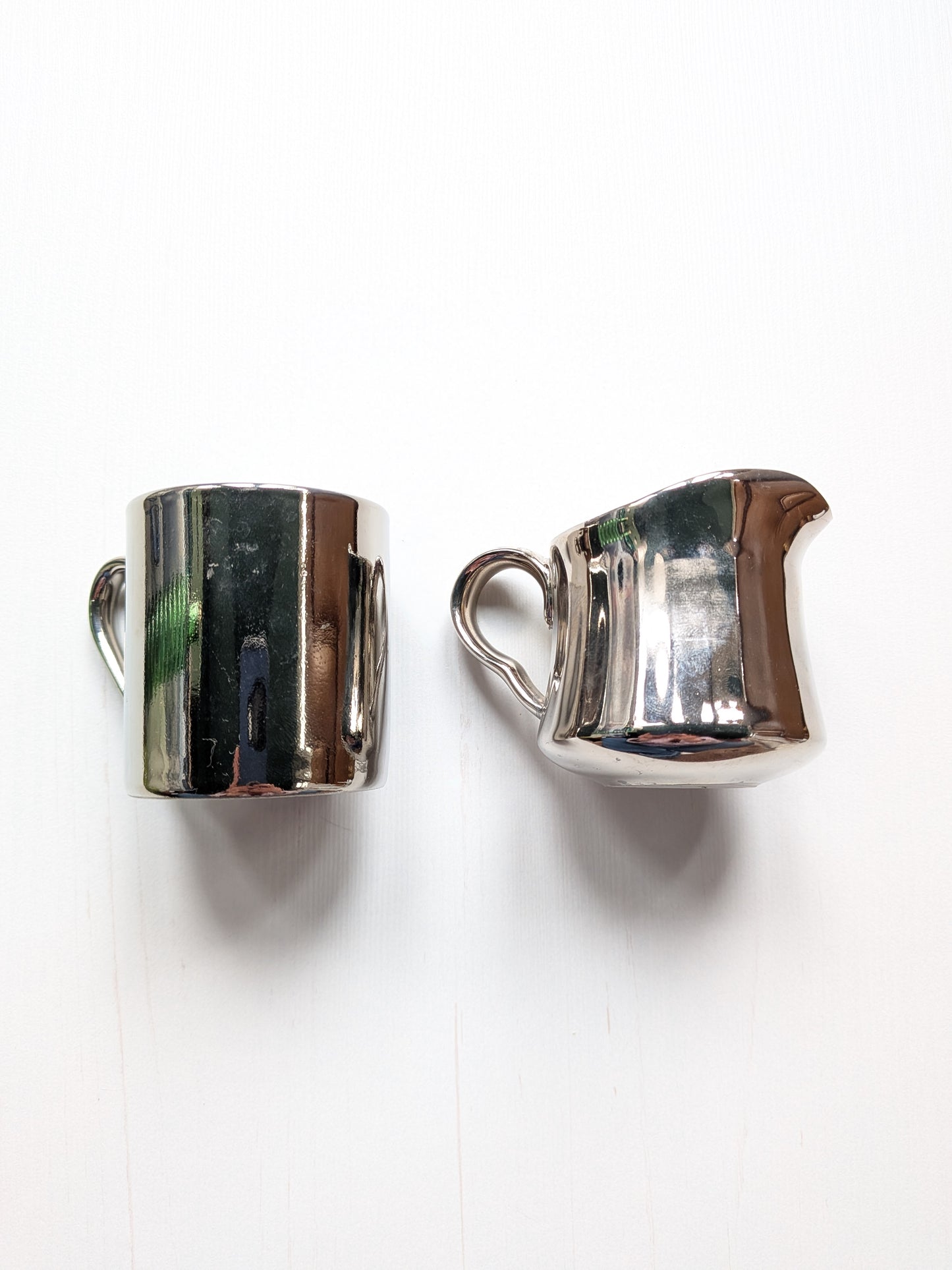 Vintage Royal Worcester Silver-Coloured Creamer/Pitcher and Espresso Cup