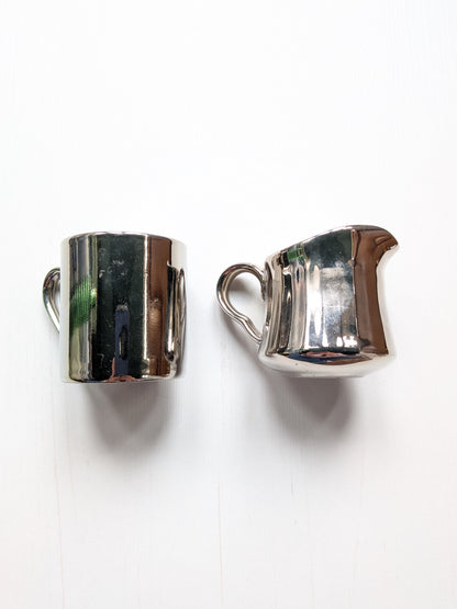 Vintage Royal Worcester Silver-Coloured Creamer/Pitcher and Espresso Cup