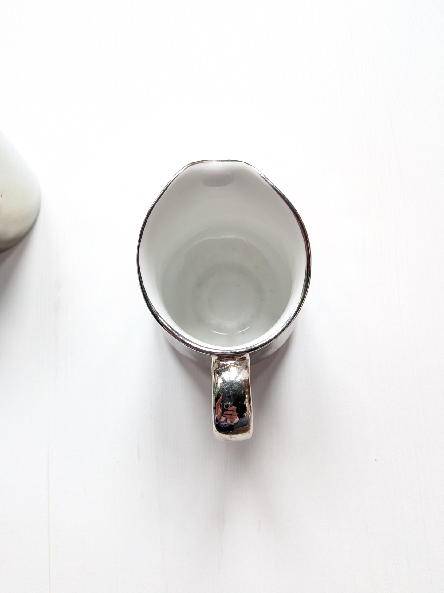 Vintage Royal Worcester Silver-Coloured Creamer/Pitcher and Espresso Cup